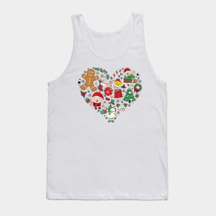 Christmas Ornaments Heart Love Gingerbread Tank Top